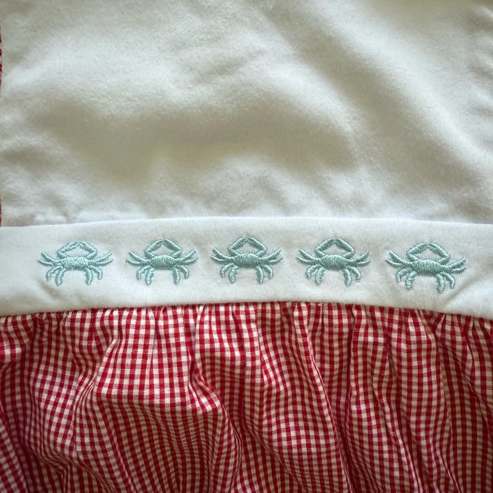 Red and White Kids Checkered Romper